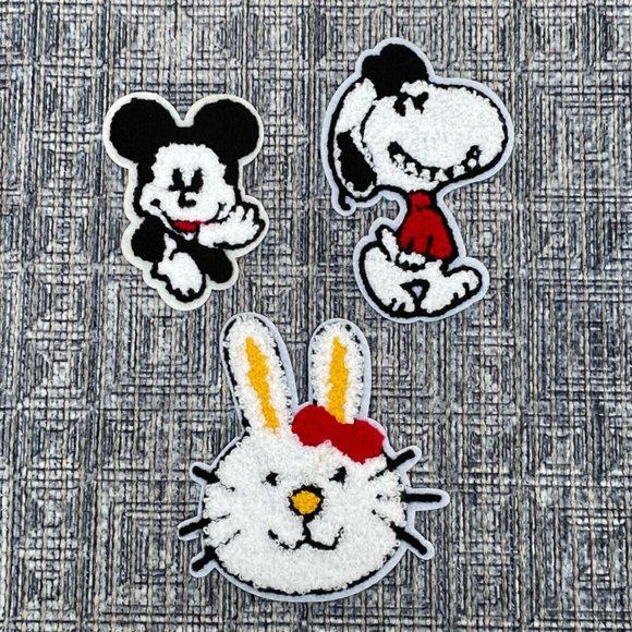 Lot of 3 Patches Iron On Soft Clothes Patches for Craft Kids Jackets Jeans Acces - Picture 5 of 11